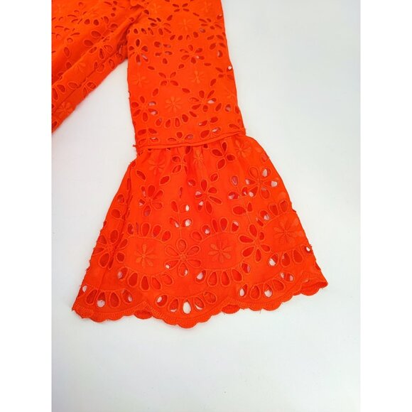 J.Crew Bell-sleeve Shift in Brilliant Sunset Embroidered Eyelet Dress 2 - Picture 5 of 15
